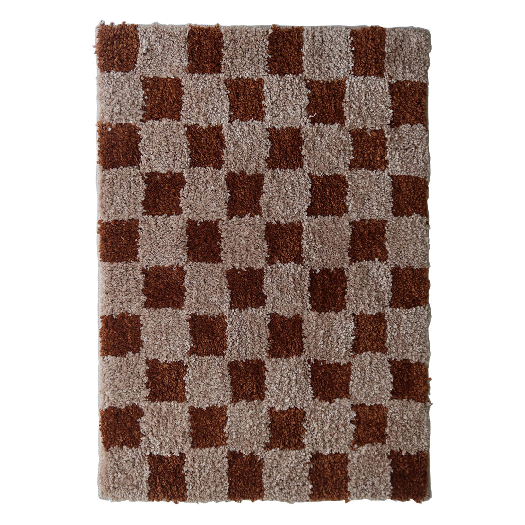 Ruby Checkered Bath Mat