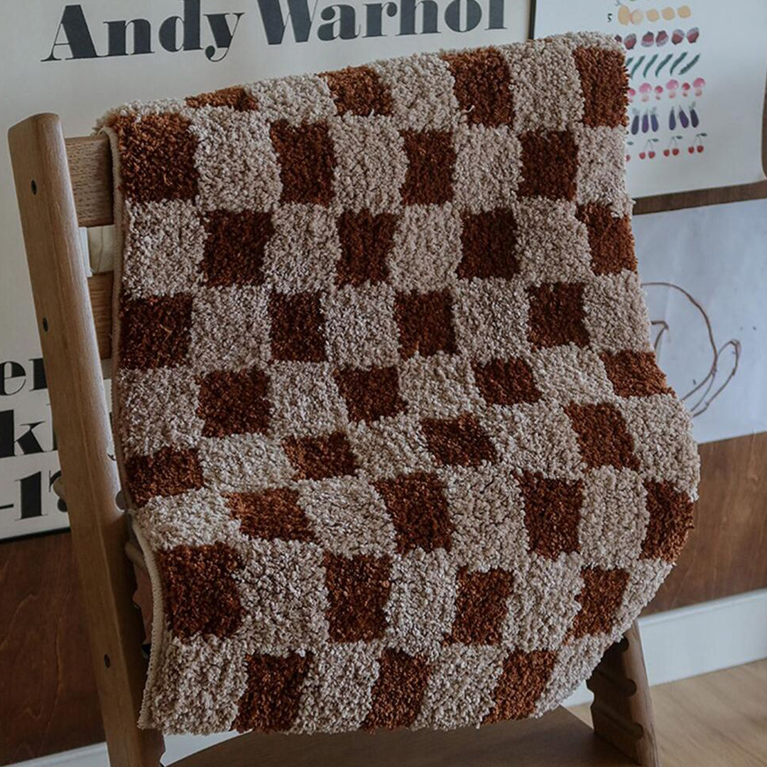 Ruby Checkered Bath Mat