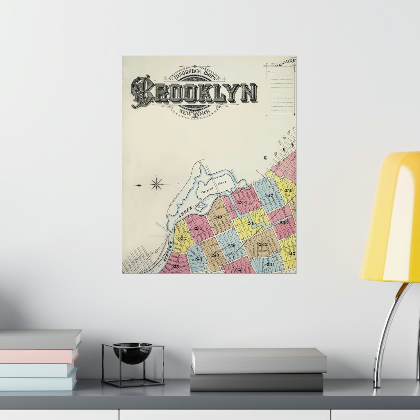 Vintage Map of Brooklyn Poster