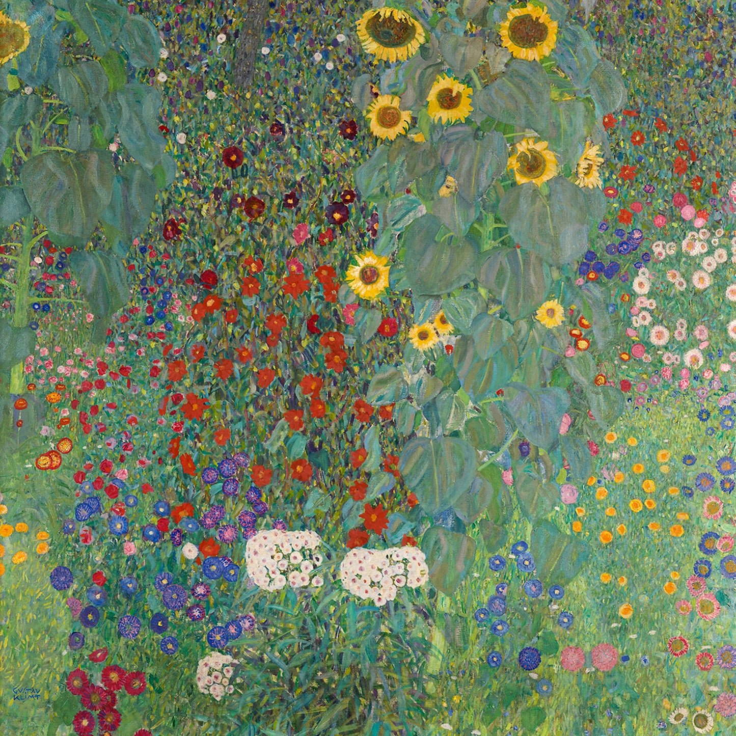 Gustav Klimt's Farm Garden with Sunflowers Puzzle