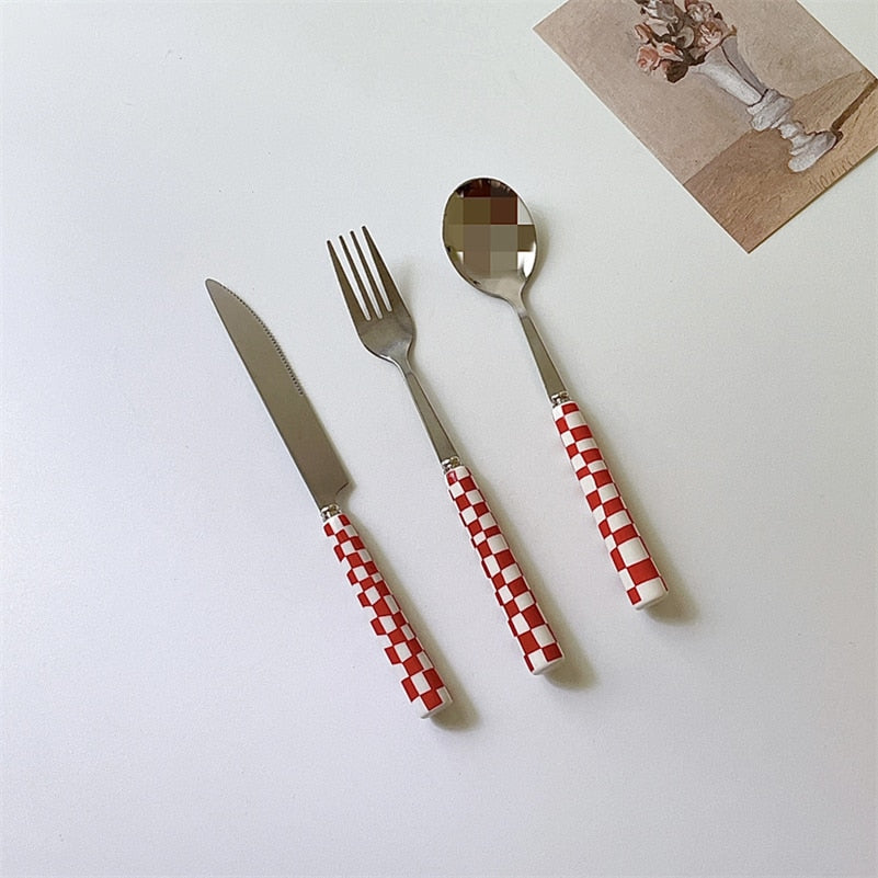 Checkerboard Flatware Set (3pcs)