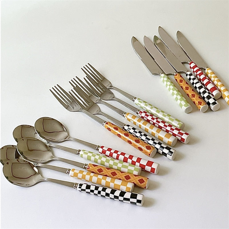 Checkerboard Flatware Set (3pcs)