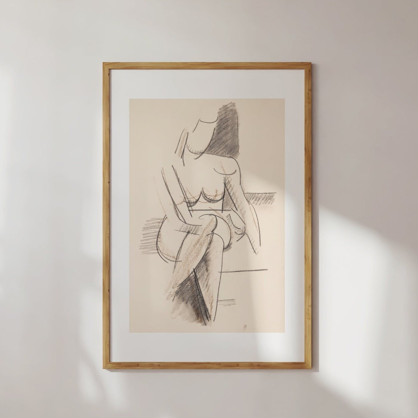 Seated Nude Woman Drawing Poster Digital Print