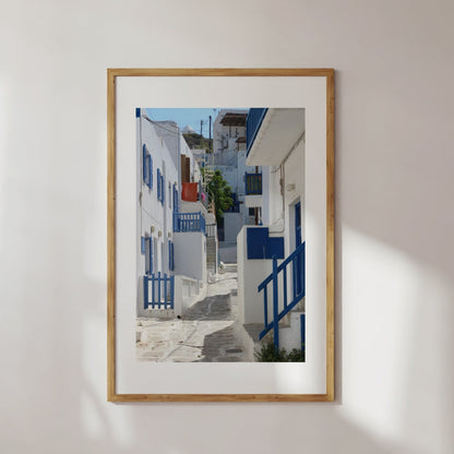 Streets of Santorini Digital Print Poster