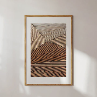 Wooden Geometric Pattern Poster