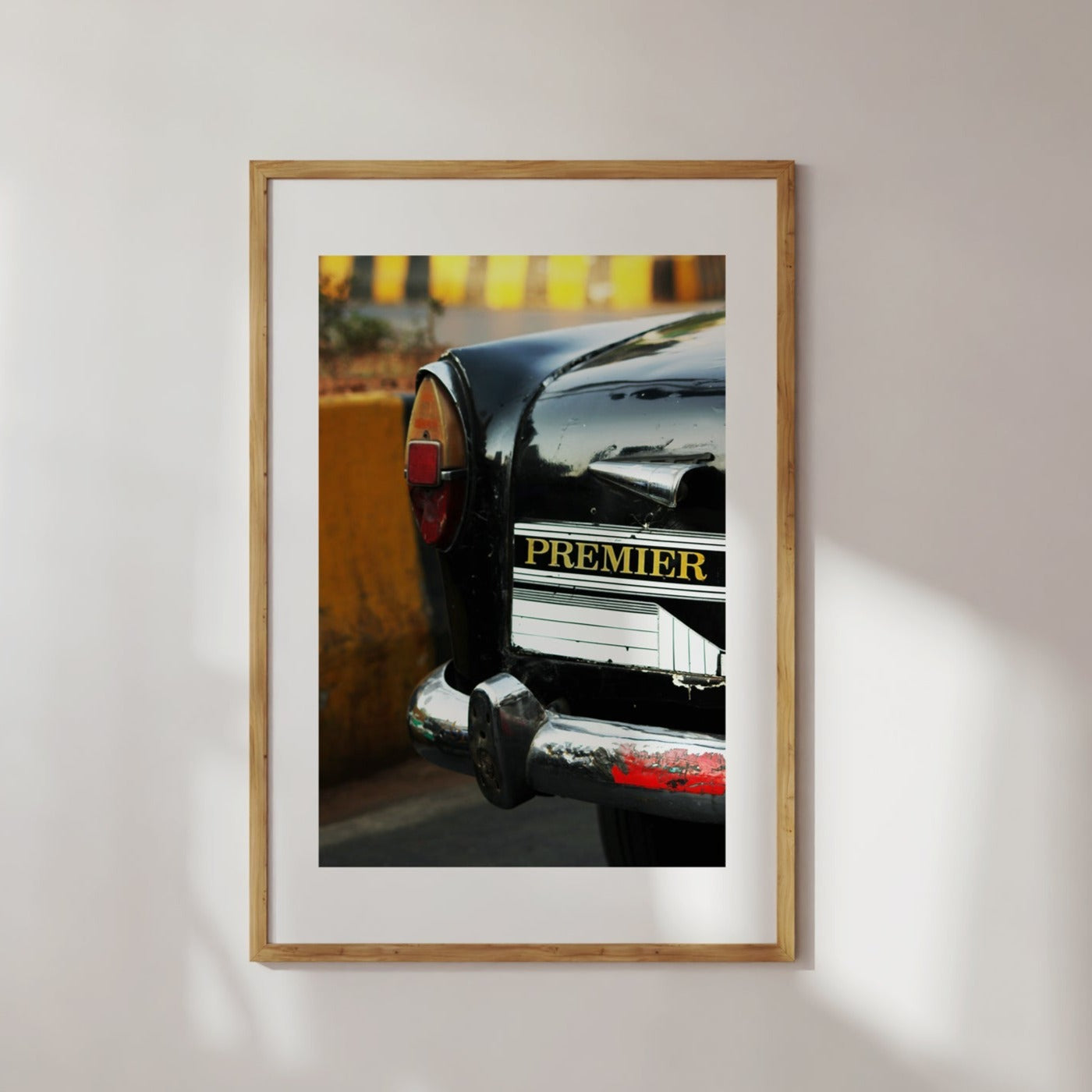 Classic Car in Mumbai Vintage Poster Digital Print