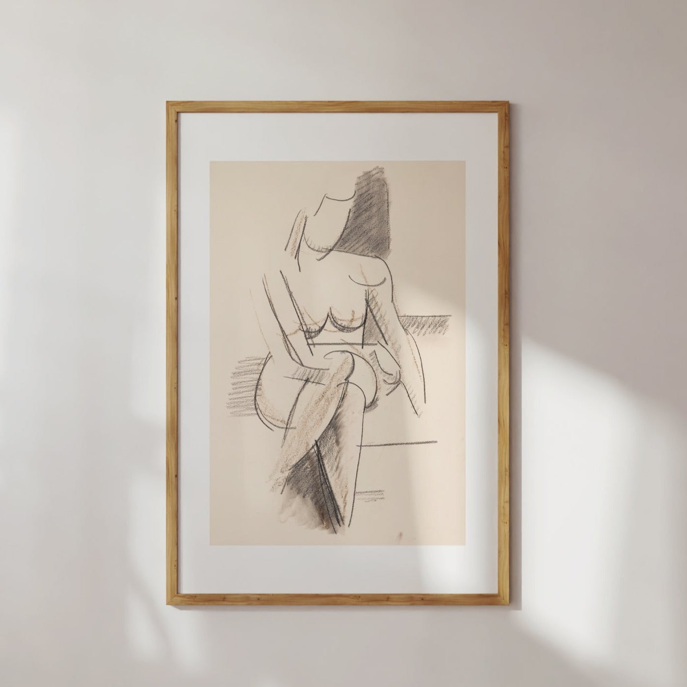 Seated Nude Woman Drawing Poster