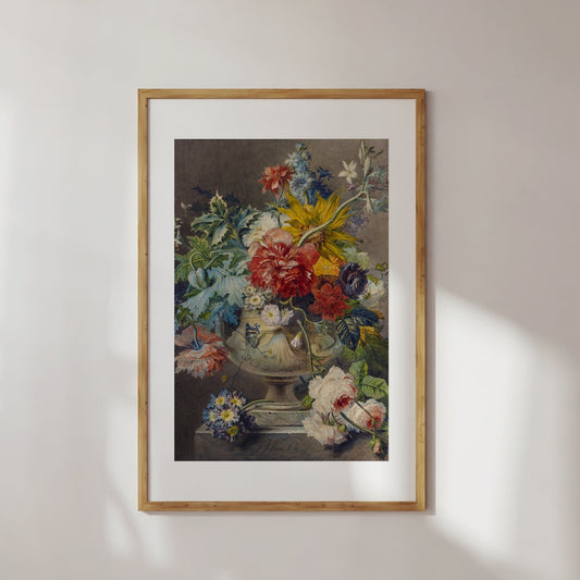 Painting of Flowers In A Vase Digital Print Poster