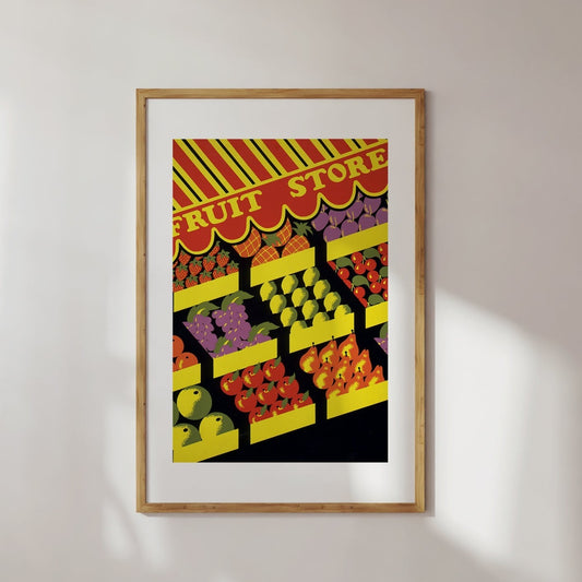 Fruit Stand Vintage Poster Digital Print