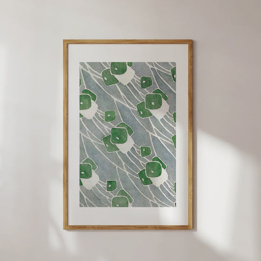 Green Geometrics Illustration Poster