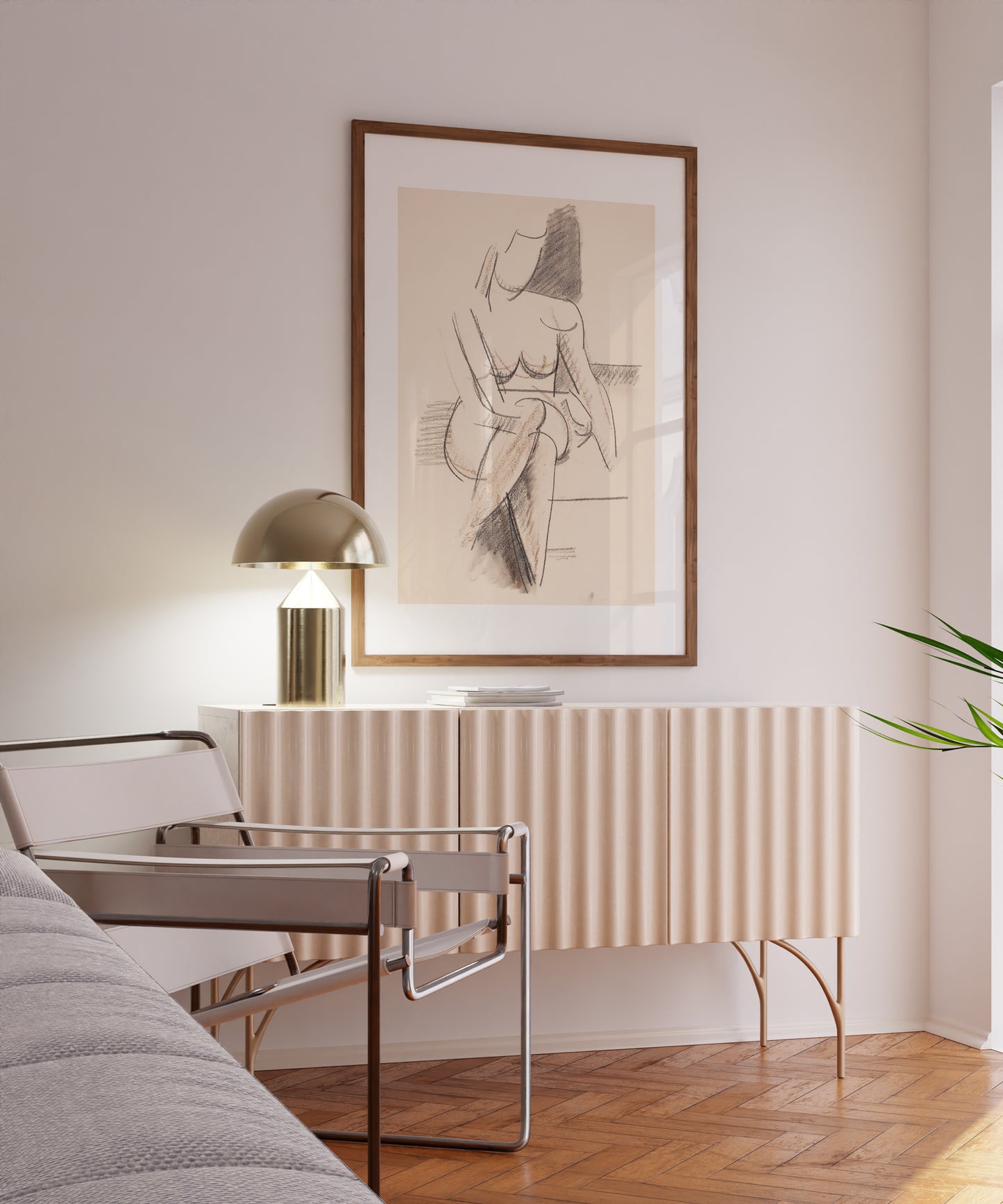 Seated Nude Woman Drawing Poster