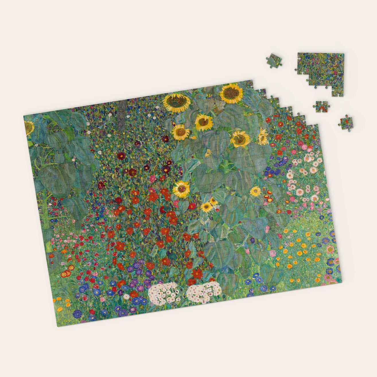 Gustav Klimt's Farm Garden with Sunflowers Puzzle