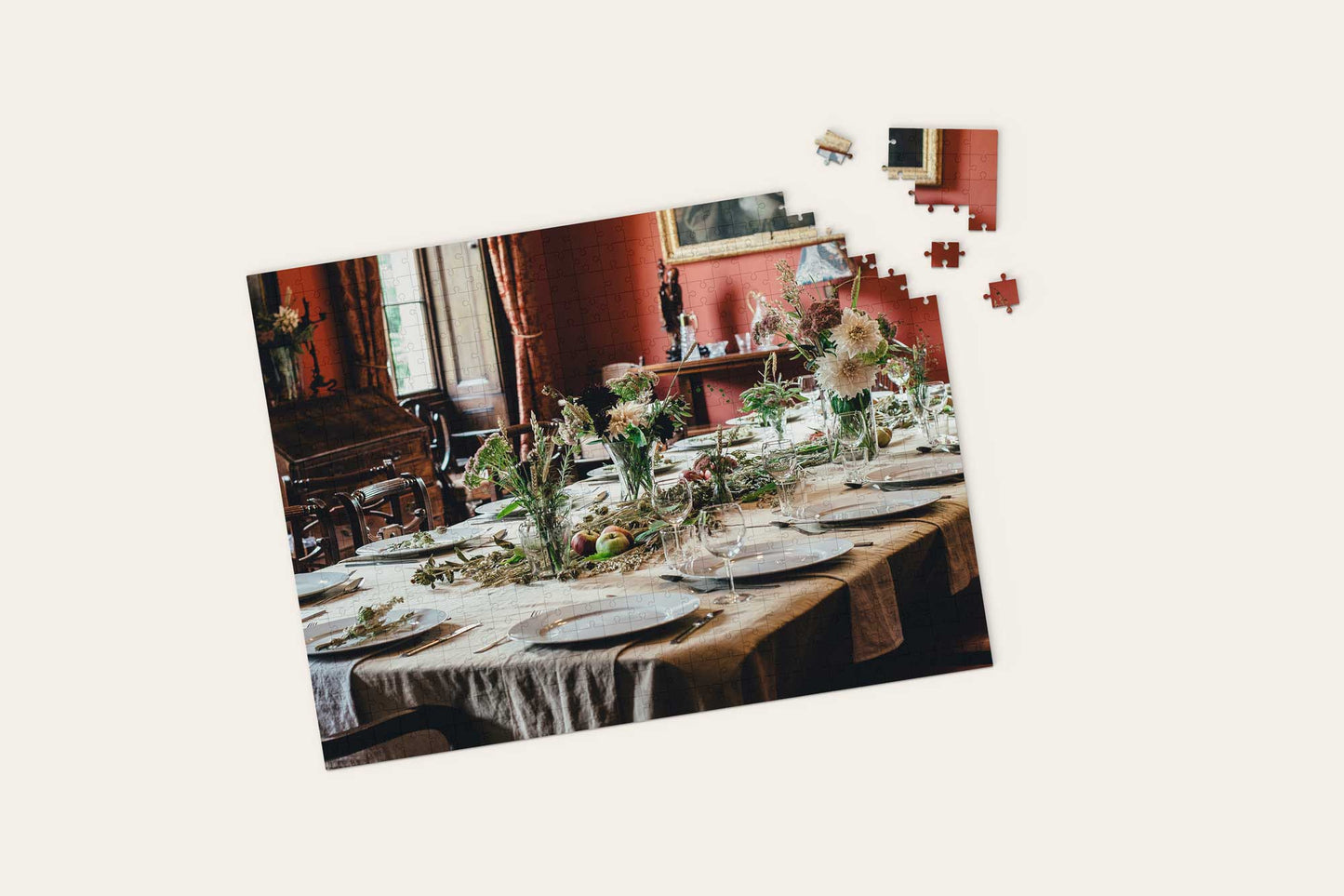 Vintage Dinner Party with Flowers Puzzle