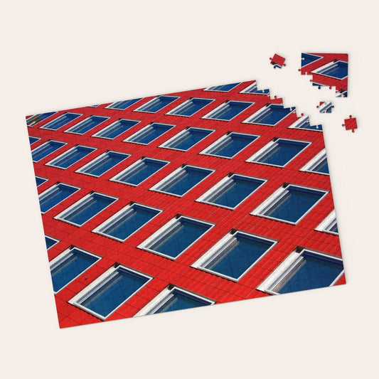 Red Geo Zurich Poster Puzzle