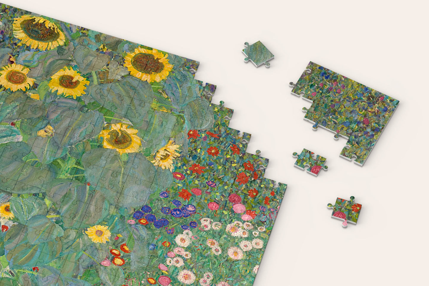 Gustav Klimt's Farm Garden with Sunflowers Puzzle