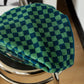 Checkerboard Green Cotton Towels