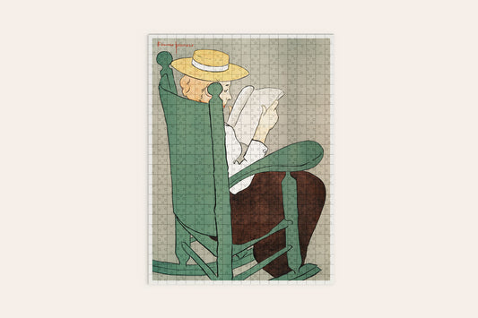 "Woman Reading In A Rocking Chair" by Edward Penfield Artwork Puzzle